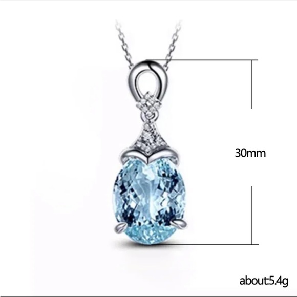 New Luxury Blue Color Pear  Necklaces for Women Anniversary - Picture 6 of 6